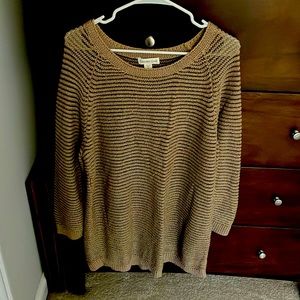 Brand new tan/brown knit Coldwater Creek woman’s light weight sweater